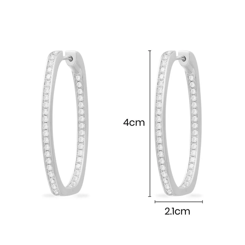 APM Monaco Boucles D'Oreilles Ovales Pave Longues^ Boucles D'Oreilles