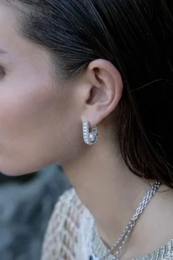 APM Monaco Boucles D'Oreilles Pave Avec Perles^ Boucles D'Oreilles