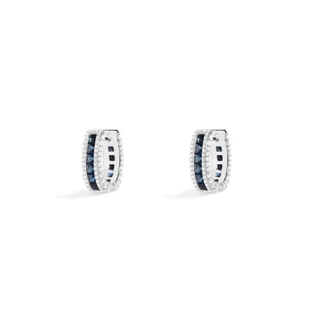APM Monaco Boucles D'Oreilles Rectangle Pave Bleues^ Boucles D'Oreilles