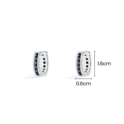 APM Monaco Boucles D'Oreilles Rectangle Pave Bleues^ Boucles D'Oreilles