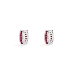 APM Monaco Boucles D'Oreilles Rectangle Pave Fuchsia^ Boucles D'Oreilles