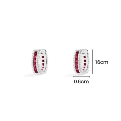 APM Monaco Boucles D'Oreilles Rectangle Pave Fuchsia^ Boucles D'Oreilles
