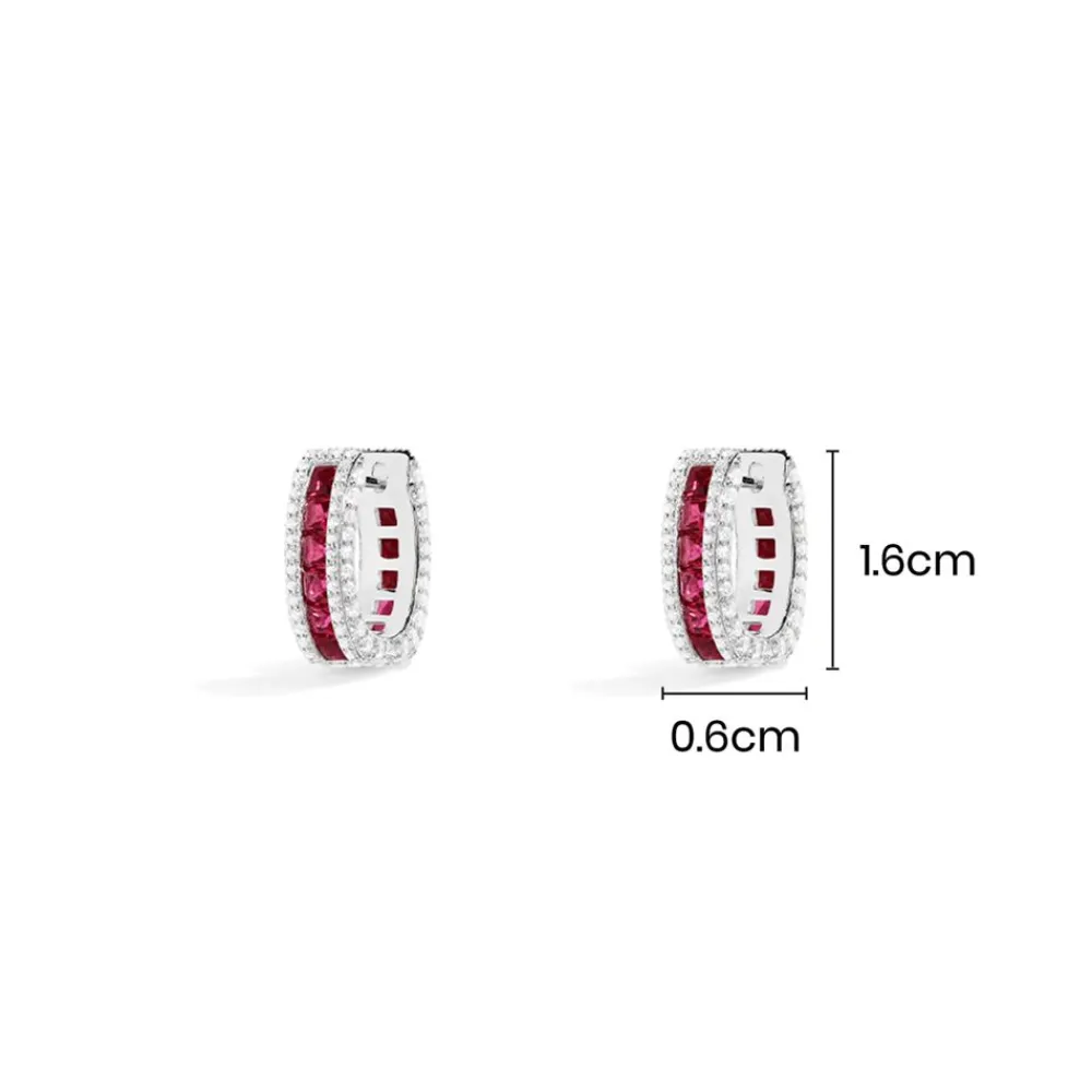 APM Monaco Boucles D'Oreilles Rectangle Pave Fuchsia^ Boucles D'Oreilles