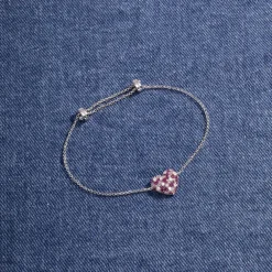 APM Monaco Bracelet Ajustable Coeur Fuchsia^ Bracelets