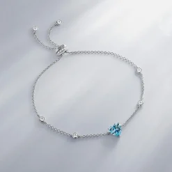 APM Monaco Bracelet Ajustable Coeur Bleu - Argent^ Bracelets