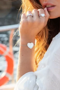 APM Monaco Bracelet Ajustable Coeur En Nacre - Argent^ Bracelets