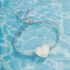 APM Monaco Bracelet Ajustable Coeur En Nacre - Argent^ Bracelets