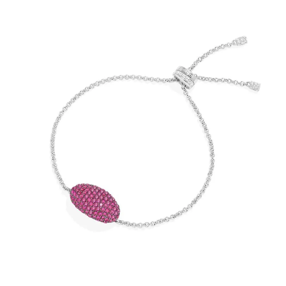 APM Monaco Bracelet Ajustable Ovale Fuchsia^ Bracelets