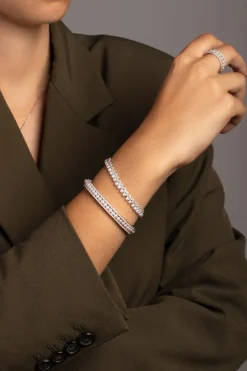 APM Monaco Bracelet Ajustable Up And Down Avec Perles - Argent^ Bracelets