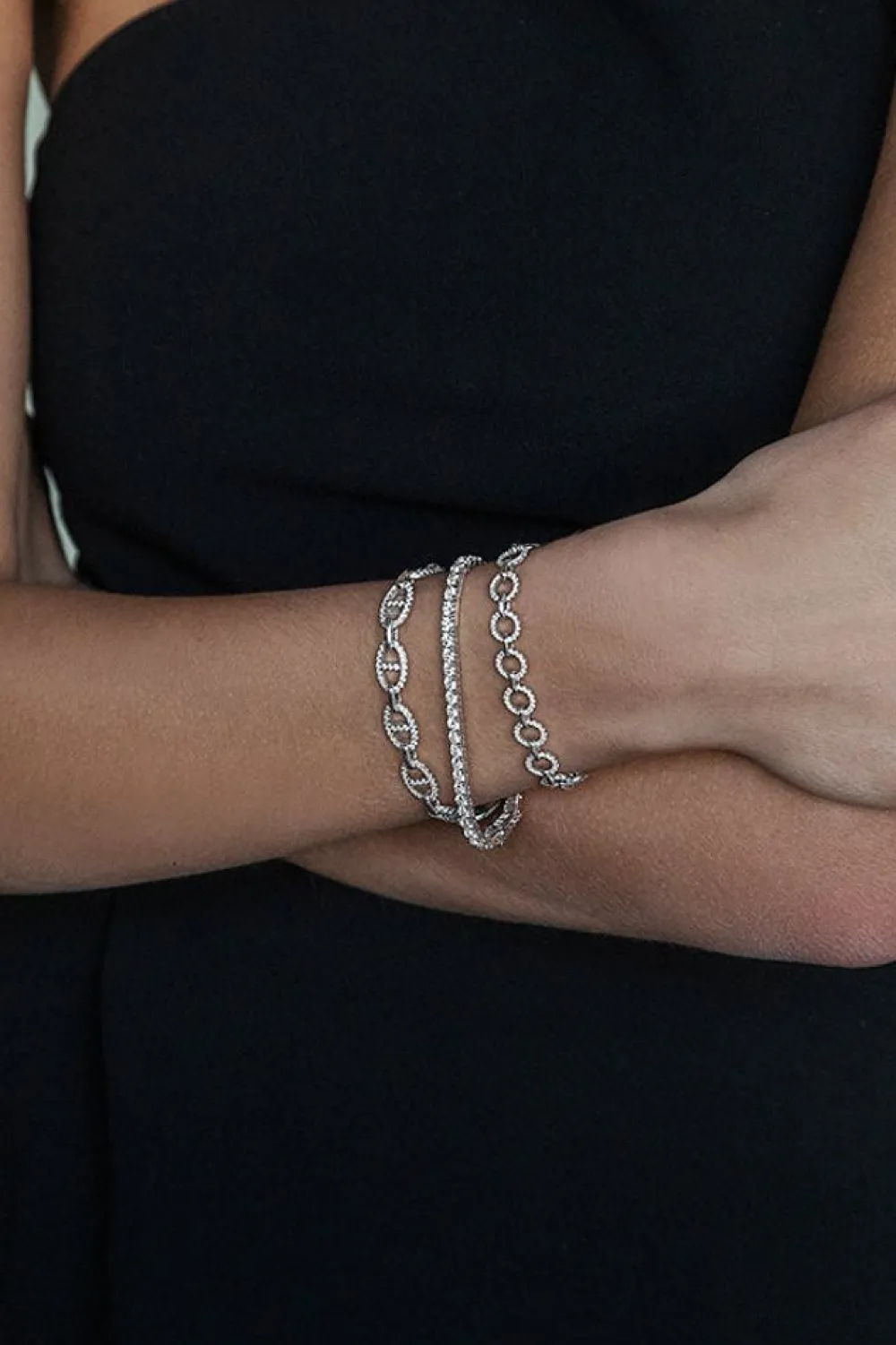 APM Monaco Bracelet Chaine Maille Marine - Argent^ Bracelets