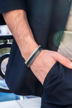 APM Monaco Bracelet Jonc Bold Pave Noir^ Bracelets