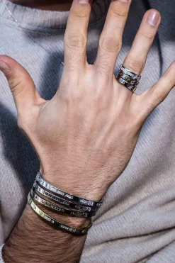 APM Monaco Bracelet Jonc Code Morse Bonheur Kaki^ Bracelets