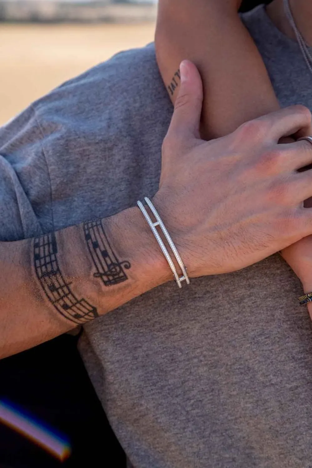 APM Monaco Bracelet Jonc Double Ligne Pave^ Bracelets