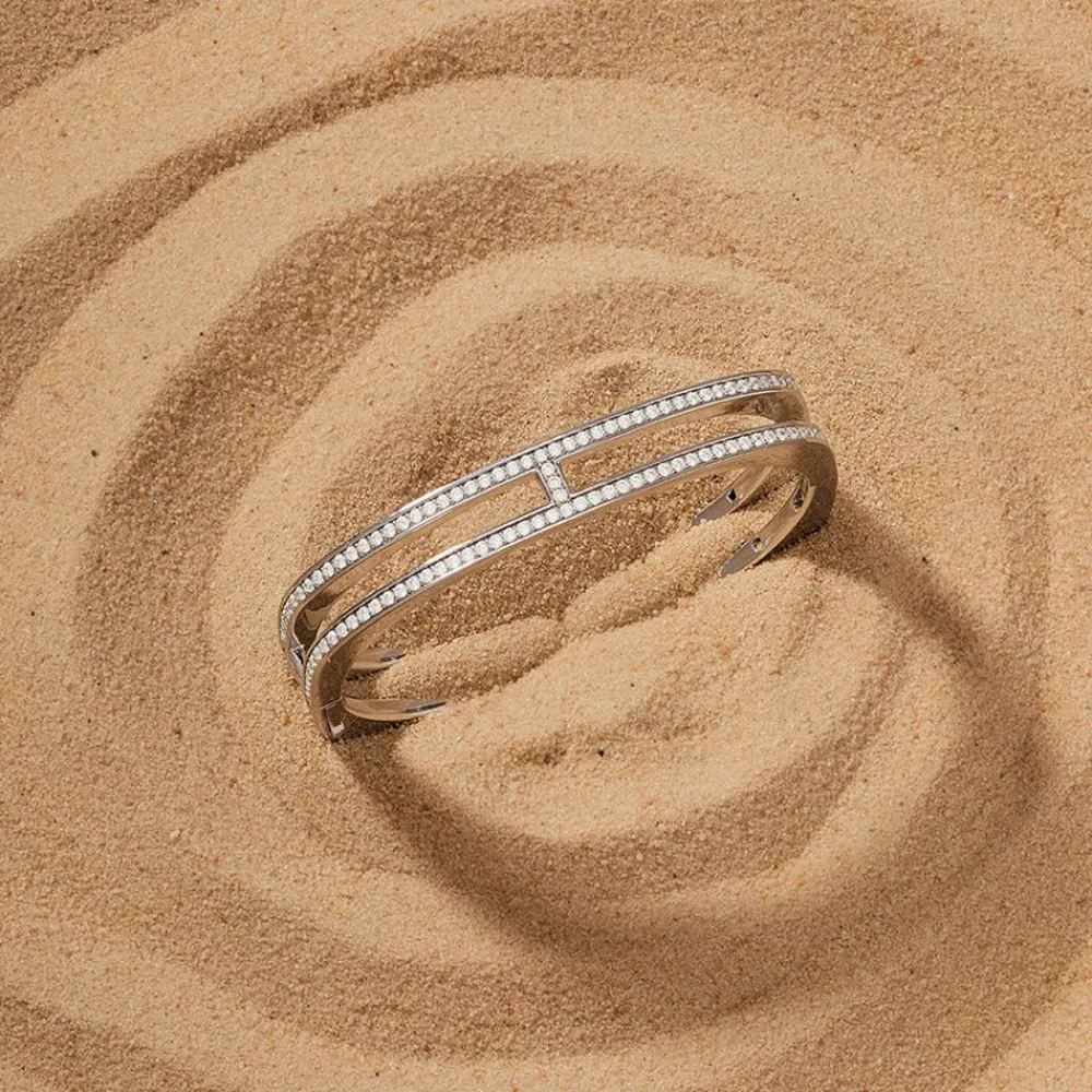 APM Monaco Bracelet Jonc Double Ligne Pave^ Bracelets