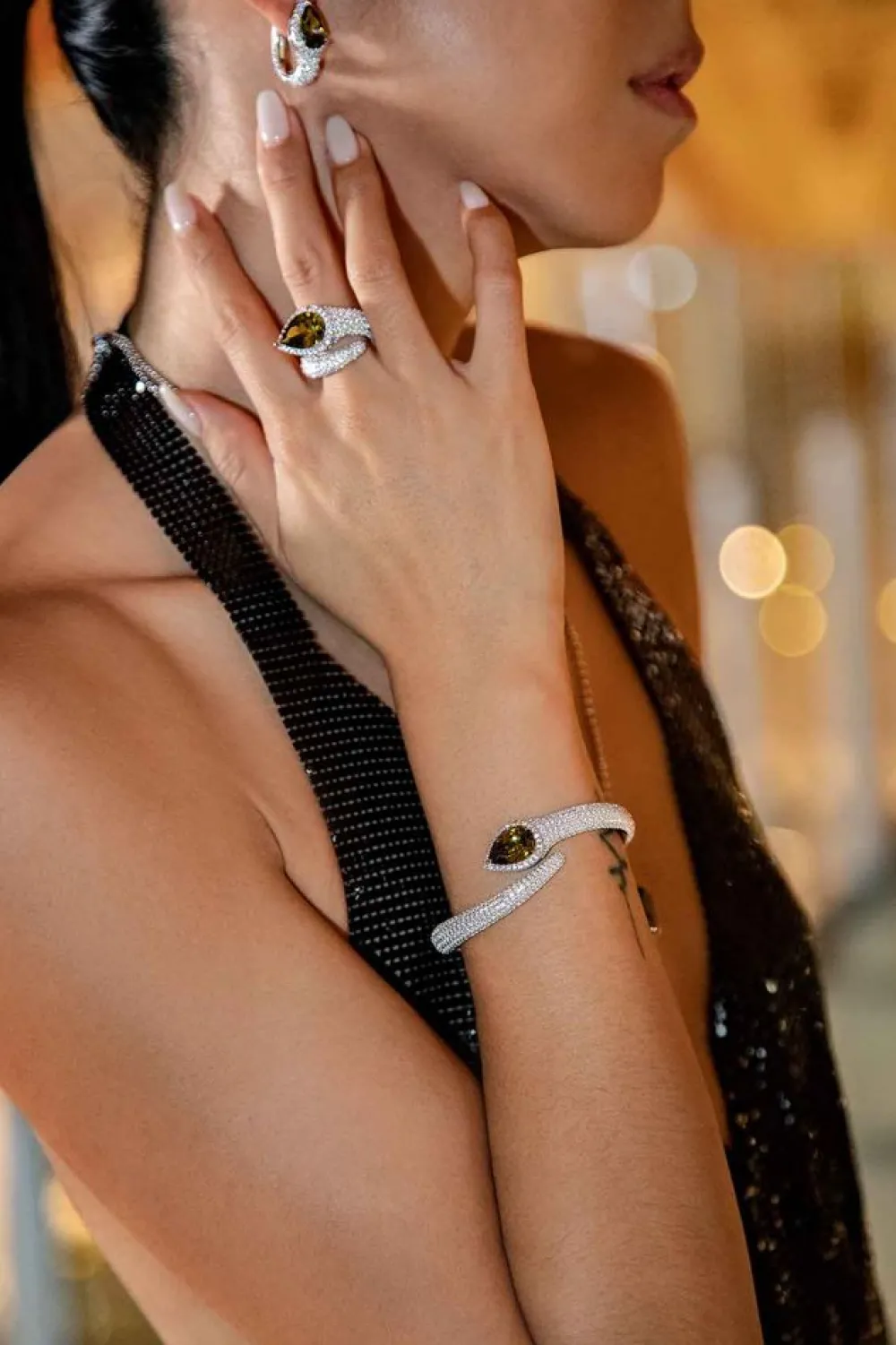 APM Monaco Bracelet Jonc Poire Kaki - Argent^ Bracelets