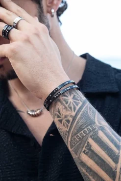 APM Monaco Bracelet Morse Code Bonheur Noir^ Bracelets