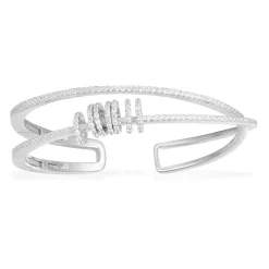 APM Monaco Bracelet Ouvert Double Avec Anneaux Coulissants - Argent^ Bracelets