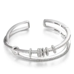 APM Monaco Bracelet Ouvert Double Avec Anneaux Coulissants - Argent^ Bracelets