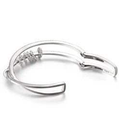 APM Monaco Bracelet Ouvert Double Avec Anneaux Coulissants - Argent^ Bracelets