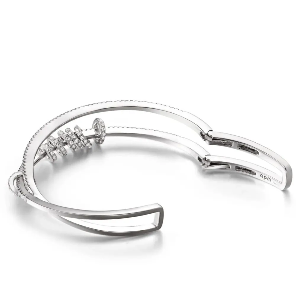 APM Monaco Bracelet Ouvert Double Avec Anneaux Coulissants - Argent^ Bracelets