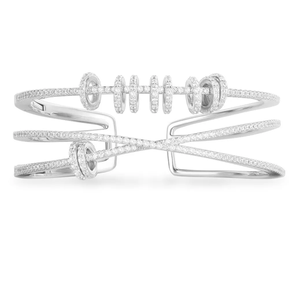 APM Monaco Bracelet Ouvert Triple Avec Anneaux Coulissants - Argent^ Bracelets