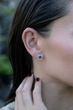 APM Monaco Clous D'Oreilles Carre Bleu^ Boucles D'Oreilles
