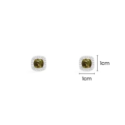 APM Monaco Clous D'Oreilles Carre Kaki^ Boucles D'Oreilles
