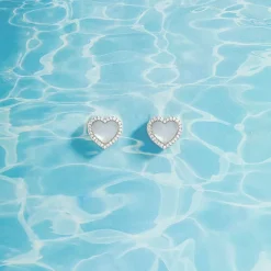 APM Monaco Clous D'Oreilles Coeur En Nacre - Argent^ Boucles D'Oreilles