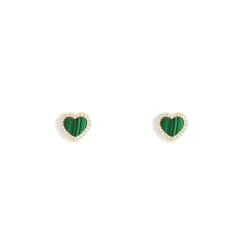 APM Monaco Clous D'Oreilles Coeur Malachite^ Boucles D'Oreilles