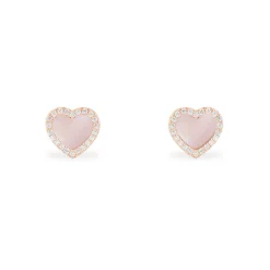 APM Monaco Clous D'Oreilles Coeur Nacre Rose^ Boucles D'Oreilles