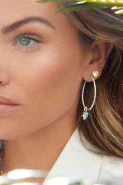 APM Monaco Clous D'Oreilles Coeur Vert - Argent^ Boucles D'Oreilles