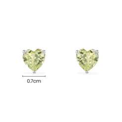 APM Monaco Clous D'Oreilles Coeur Vert - Argent^ Boucles D'Oreilles