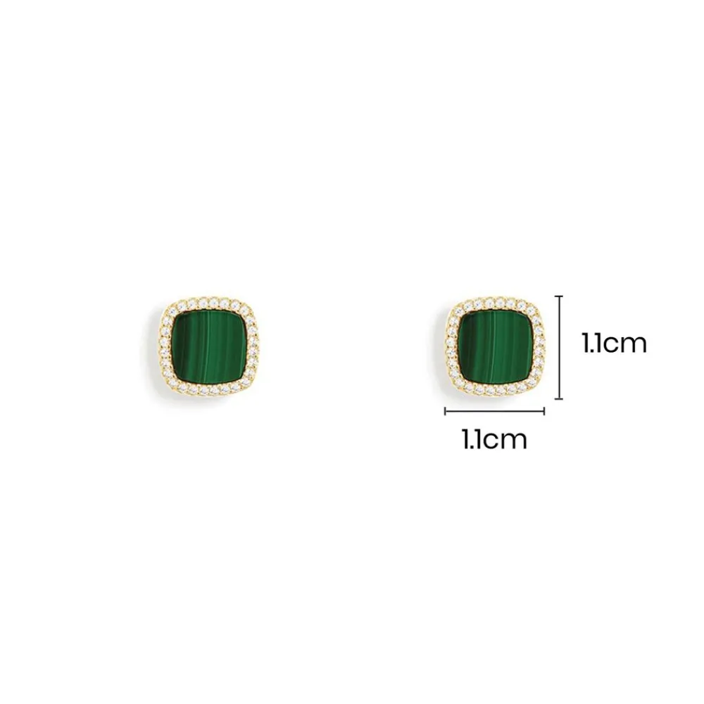 APM Monaco Clous D'Oreilles Malachite^ Boucles D'Oreilles