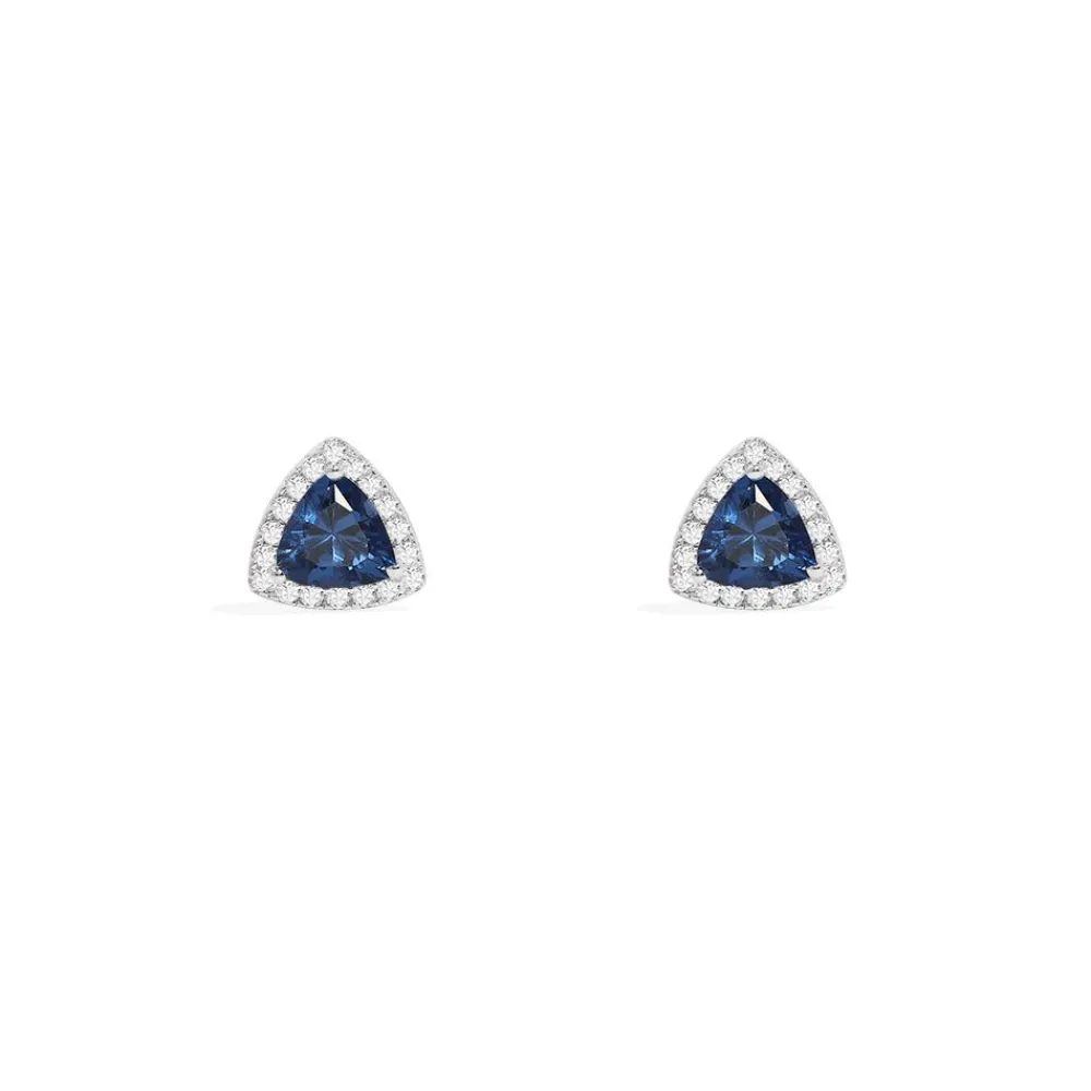 APM Monaco Clous D'Oreilles Triangle Bleu^ Boucles D'Oreilles