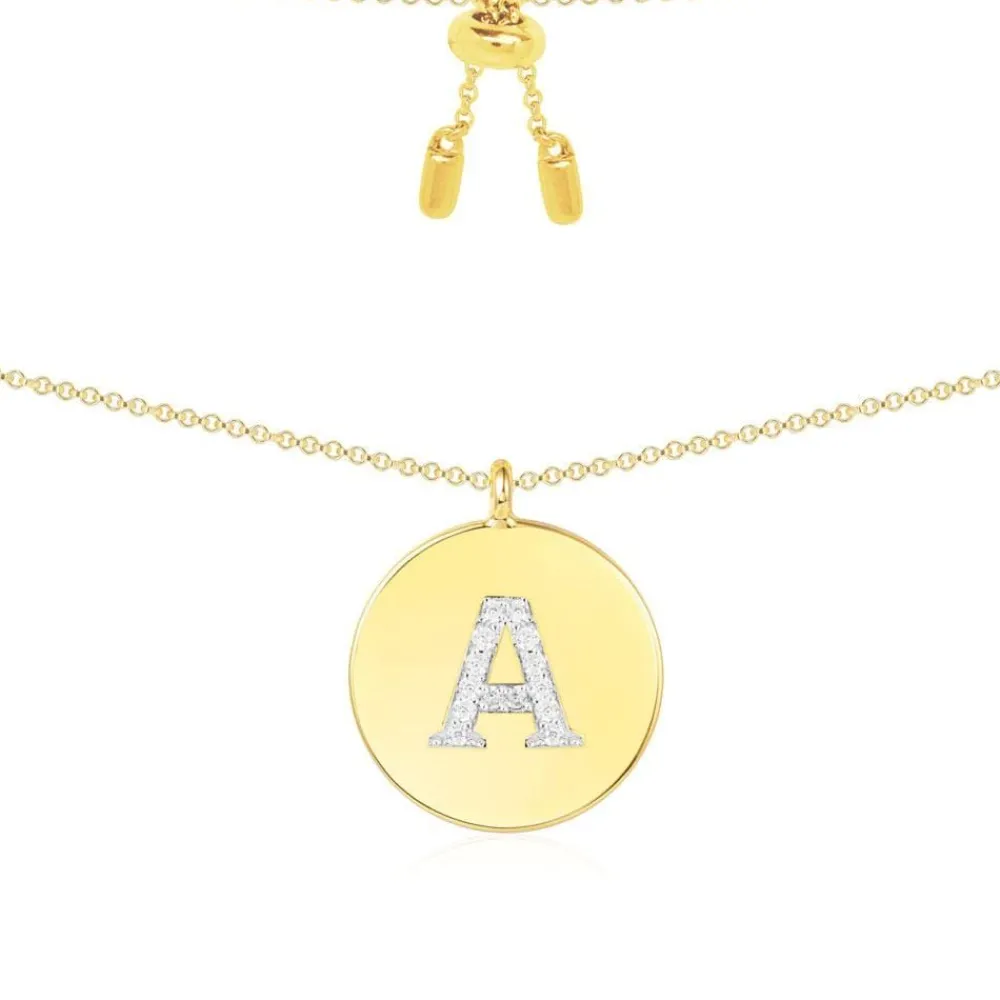 APM Monaco Collier Ajustable Alphabet-A - Argent Jaune^ Colliers