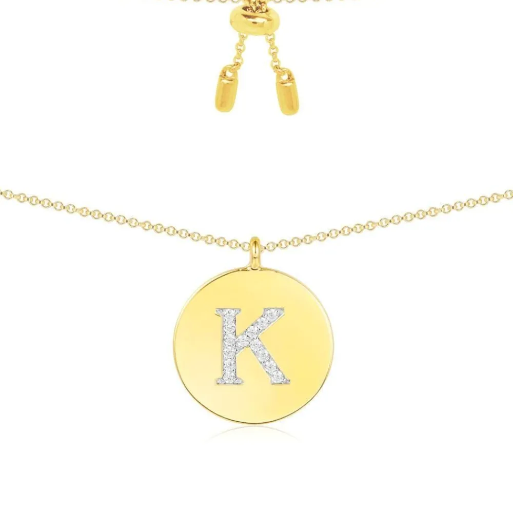 APM Monaco Collier Ajustable Alphabet-A - Argent Jaune^ Colliers