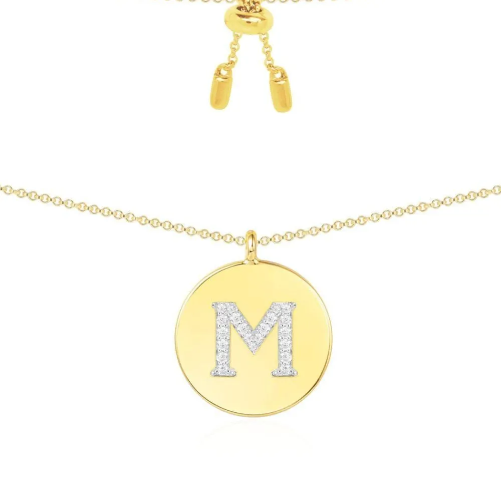 APM Monaco Collier Ajustable Alphabet-A - Argent Jaune^ Colliers