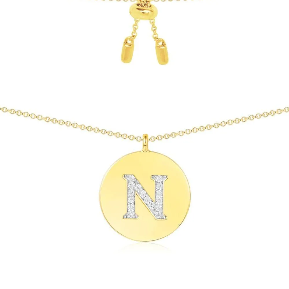 APM Monaco Collier Ajustable Alphabet-A - Argent Jaune^ Colliers