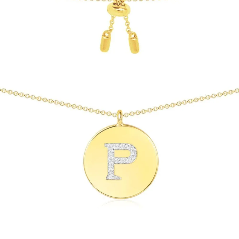 APM Monaco Collier Ajustable Alphabet-A - Argent Jaune^ Colliers