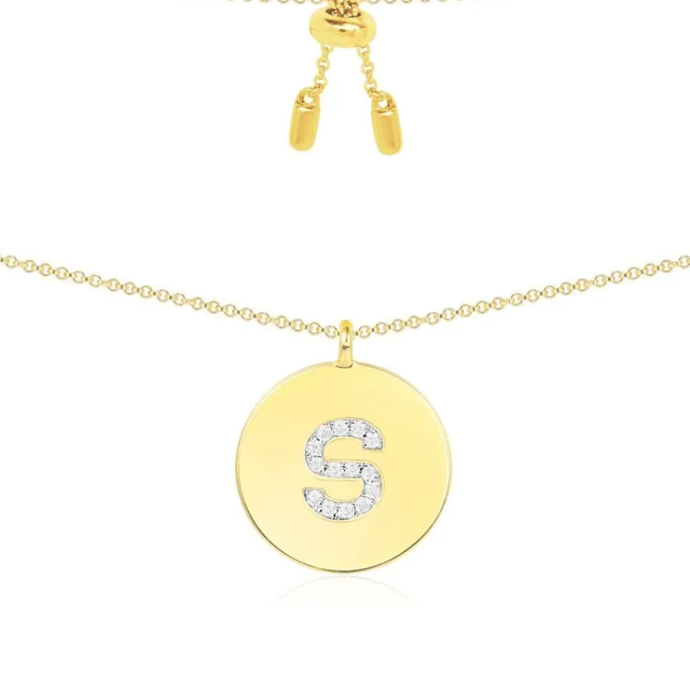 APM Monaco Collier Ajustable Alphabet-A - Argent Jaune^ Colliers
