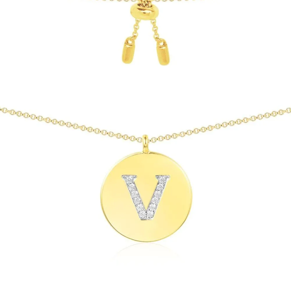 APM Monaco Collier Ajustable Alphabet-A - Argent Jaune^ Colliers