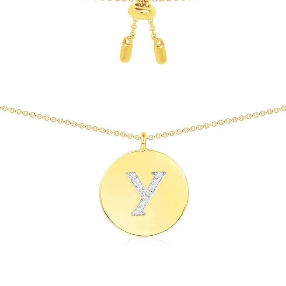 APM Monaco Collier Ajustable Alphabet-A - Argent Jaune^ Colliers