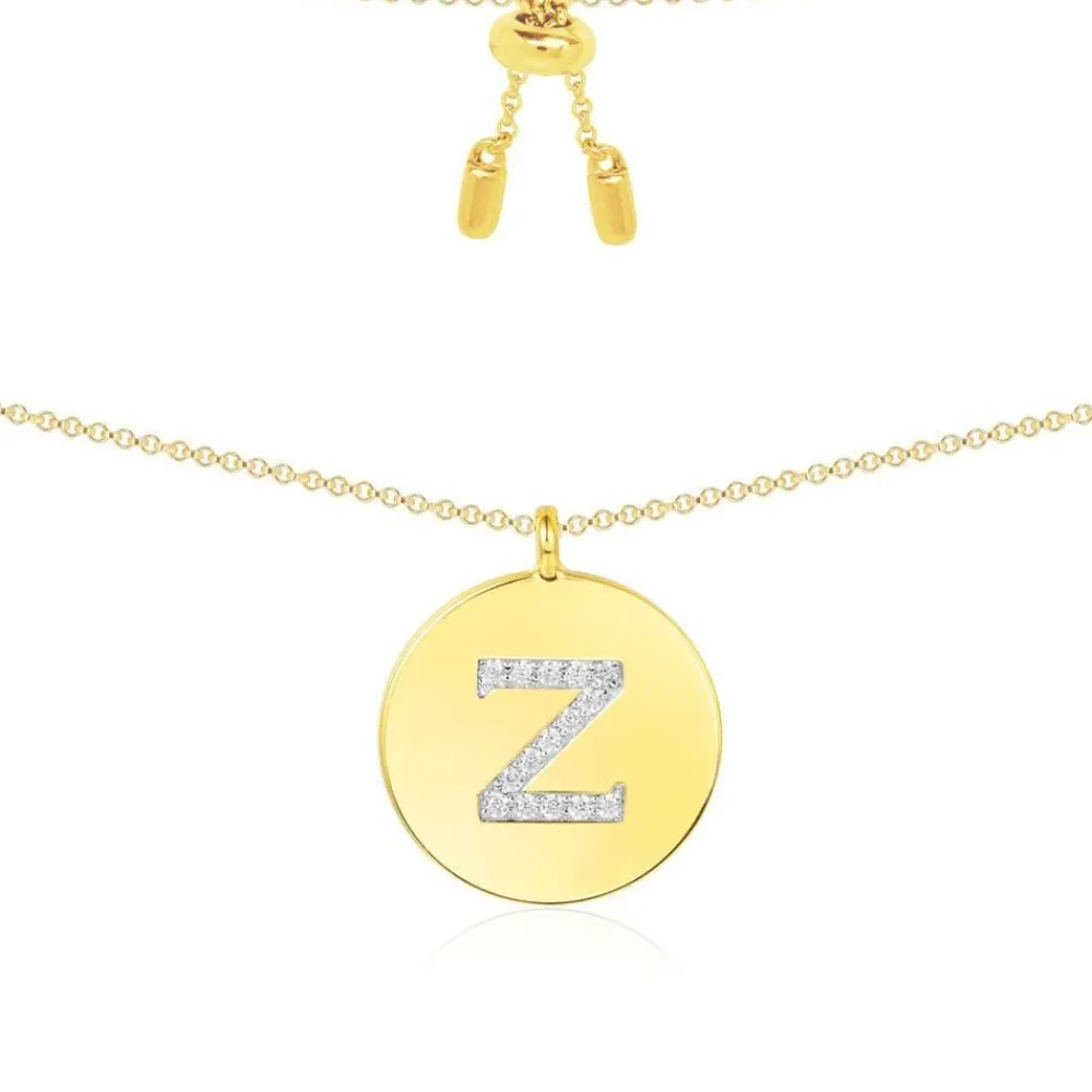 APM Monaco Collier Ajustable Alphabet-A - Argent Jaune^ Colliers