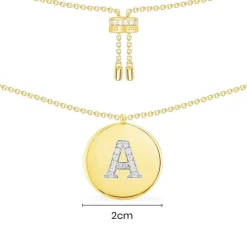 APM Monaco Collier Ajustable Alphabet-A - Argent Jaune^ Colliers