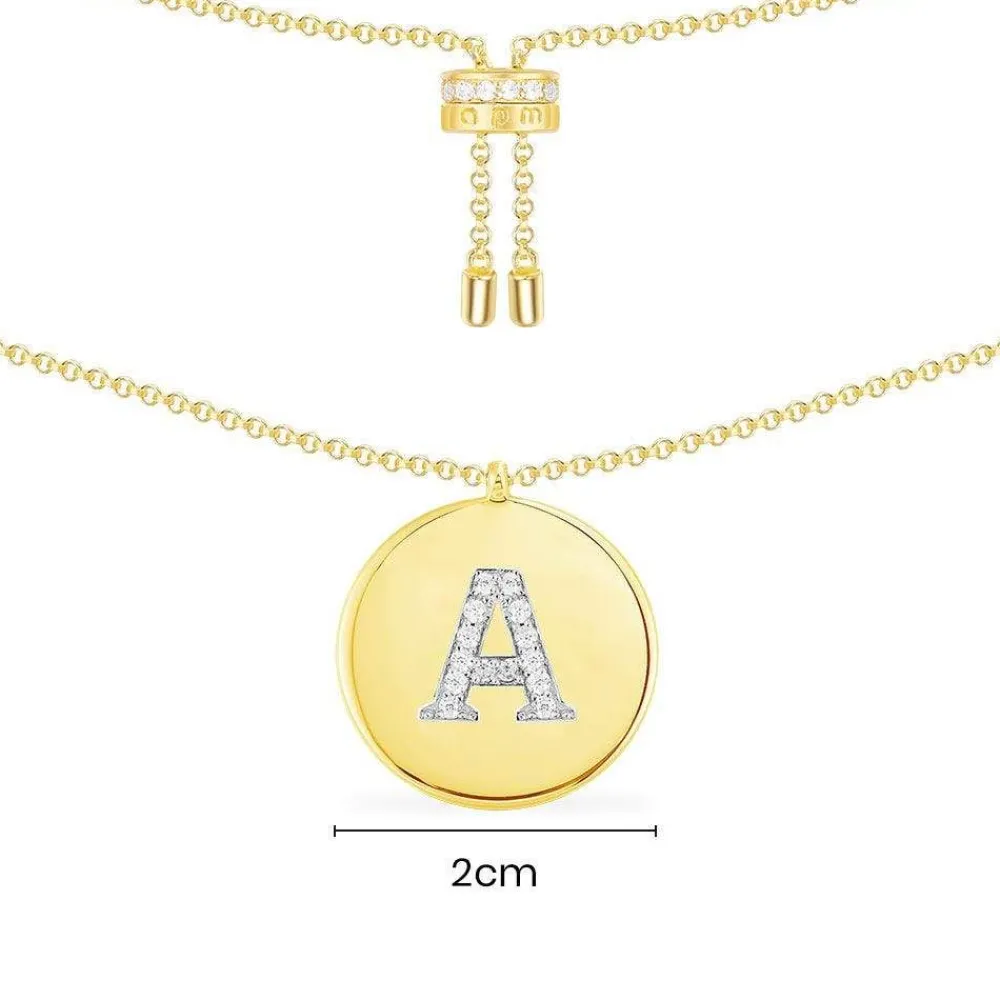 APM Monaco Collier Ajustable Alphabet-A - Argent Jaune^ Colliers