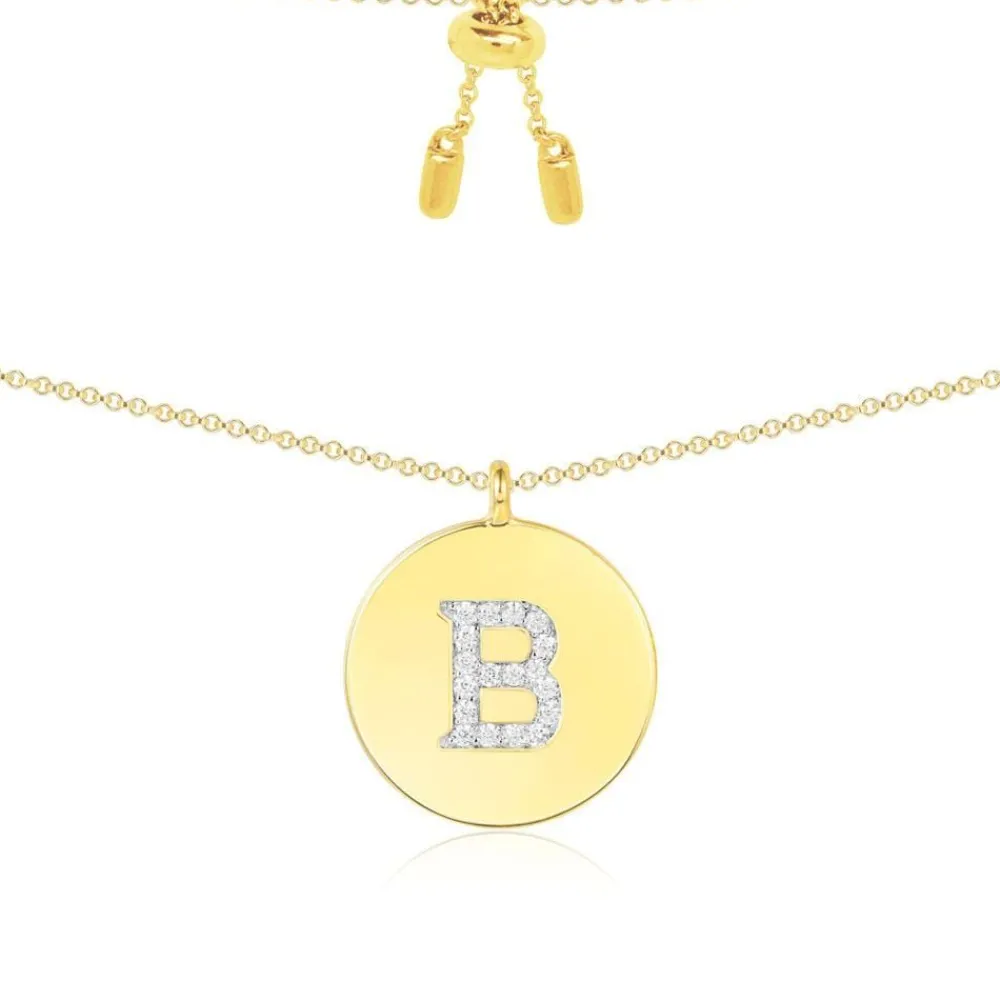 APM Monaco Collier Ajustable Alphabet-A - Argent Jaune^ Colliers