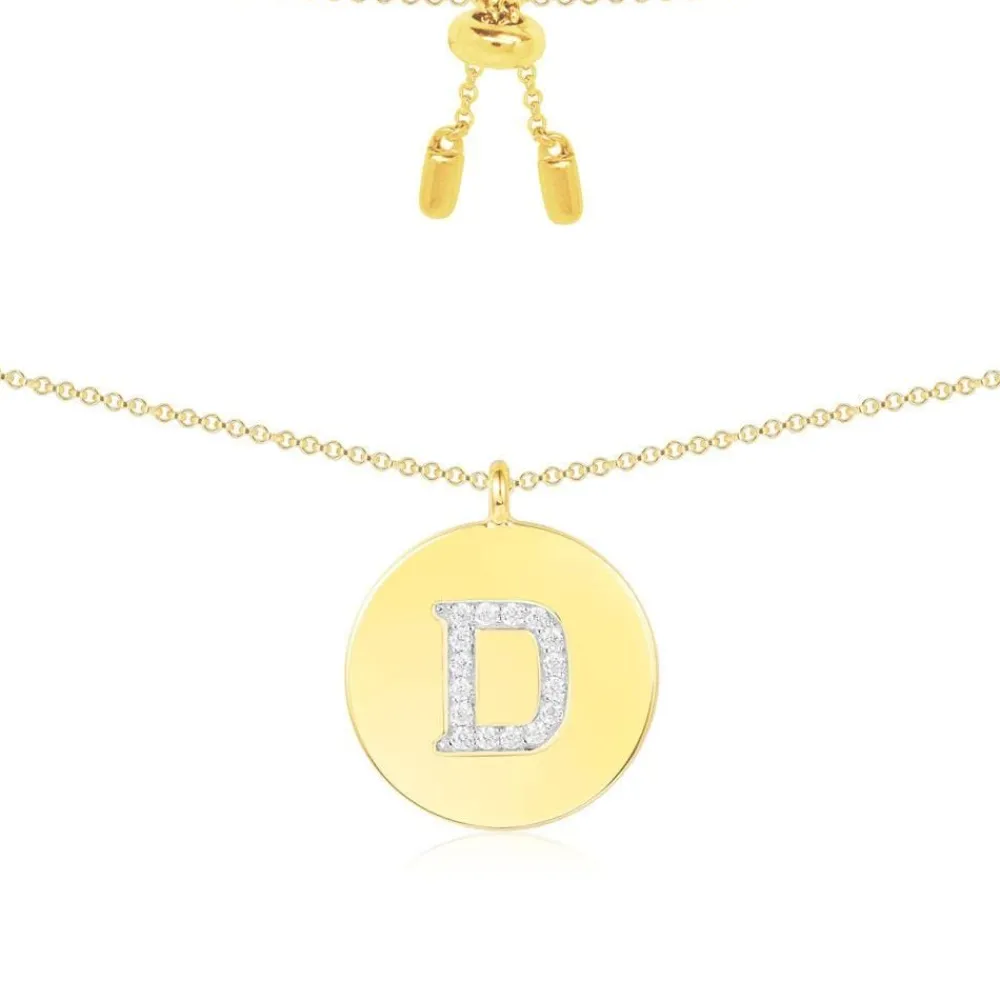 APM Monaco Collier Ajustable Alphabet-A - Argent Jaune^ Colliers