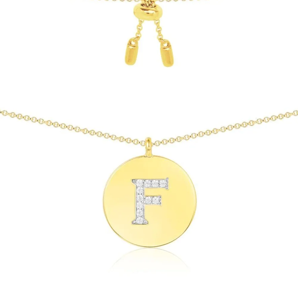 APM Monaco Collier Ajustable Alphabet-A - Argent Jaune^ Colliers