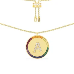 APM Monaco Collier Ajustable Alphabet-A Arc-En-Ciel - Argent Jaune^ Colliers