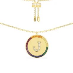 APM Monaco Collier Ajustable Alphabet-A Arc-En-Ciel - Argent Jaune^ Colliers